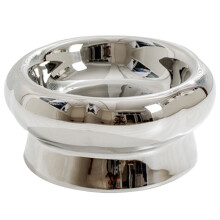 Ceramic Cat Bowl Light Luxury Cervical Spine Protection 6 Petal Cat Feeding Food Bowl for for Kitten Dog Short Foot Electro Optic Silver