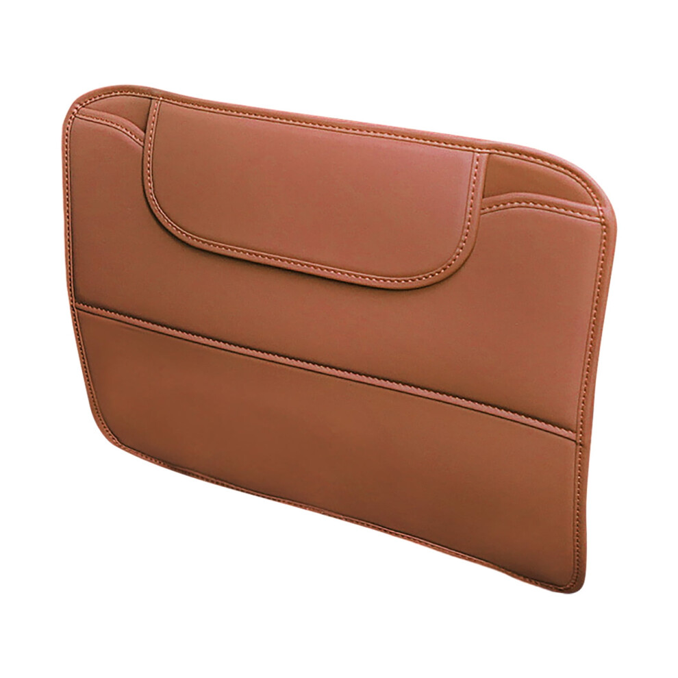 Seat Kick Mat Rear Seat Protective Pad With Scratch & Storage Pockets Dirt Scratches Interior Brown