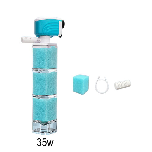 Submersible Aquarium Filter, Automatic Multi-Layer Filter Pump, Silent Filtration System, Adjustable Oxygenation, Waste Extraction for Fish Tanks