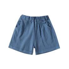 AWZXDE Shorts For Boys And Girls Solid Sport Shorts With Pocket Casual Beach Playwear Comfortable Elastic Waist Navy,2-3 Years