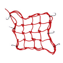FRCOLOR Motorcycle Cargo Net – Elastic Bungee Mesh Net for Motorbike Luggage, 11.81"x11.81", Red