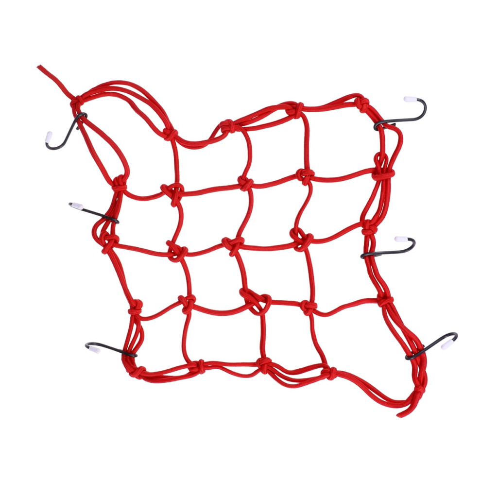 Frcolor Motorcycle Cargo Net Â Elastic Bungee Mesh Net For Motorbike Luggage, 11.81"X11.81", Red 9327961691094