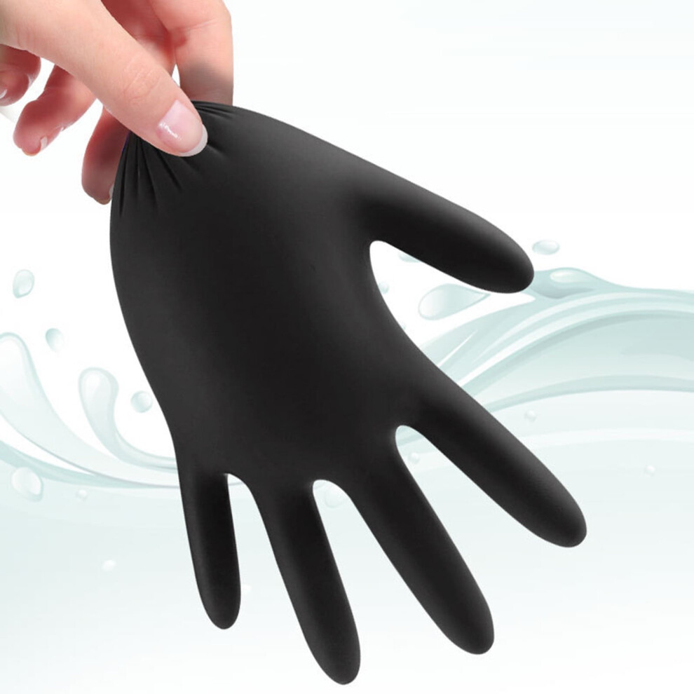 Nitrile Disposable Latexfree Gloves Black 100Pcs Powderfree Gloves Cleaning Exam Food Gloves 9193271049012