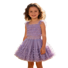 AWZXDE Girls Gradient Color Flared Tutu Skirt For Girls Layered Party Dress For Toddler Kids Play Celebration A Line Grey