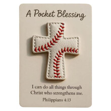 Pekkaxy Inspirational Cross Card with Synthetic Leather, Daily Encouragement & Strength Reminder, for Wallet Pocket Gift Giving Students Athletes