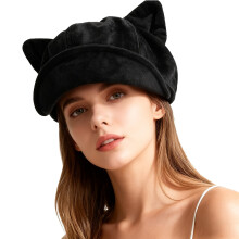Dame vintage ottekantet baret i chamois læder – One