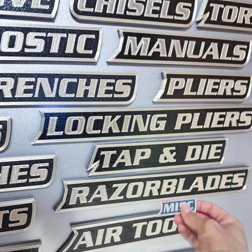 12-Pack Magnetic Toolbox Labels, 3D Printed, Reusable & Easy-to-Read, Compatible with Standard Toolboxes