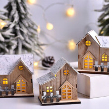 Hölzerne Vogelhäuser zum Aufhängen im Außenbereich, batteriebetriebene, warmweiße Weihnachtsdekoration, geeignet für Außen- und