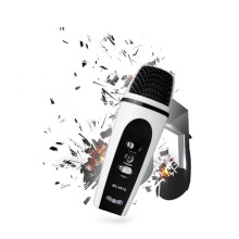 Minkissy White Capacitive Recording Microphone for Singing with Reverb and Phone App Compatibility
