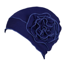 Turban Cap Casual Wide Headband Breathable for Cancer Patient, African Baggy Hat navy
