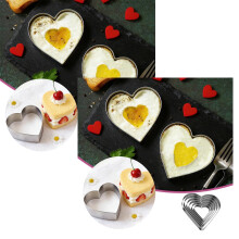 2Pack Heart Shaped Cookie Cutter For Baking Stainless Steel Durable Fondant Kitchen Biscuit Moulds