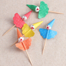 Cupcake Toppers Assorted Color Cute Clown Design Safe Paper for Party Use 80Pcs