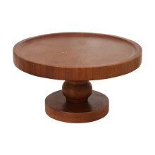 Rustic Wooden Cake Stand & Candle Holder – Vintage Round Footed Display Riser for Wedding, Birthday, Home Decor – Compatible with Standard Cakes