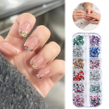 2000pcs 3D Flatback Rhinestones for Nails, Colorful Nail Art Gems, Resin Nail Diamonds, Compatible with Nail Art & Crafting