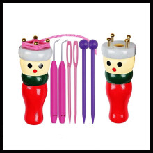 French Knitter Tool 2 Pack, Wooden Knitting Dolly Set Spool Knitting Doll for Children, Daughter, Grandkids, Knitting Loom