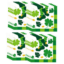 St. Patrick's Day Napkins Green Shamrock 20-Pack 13x13in