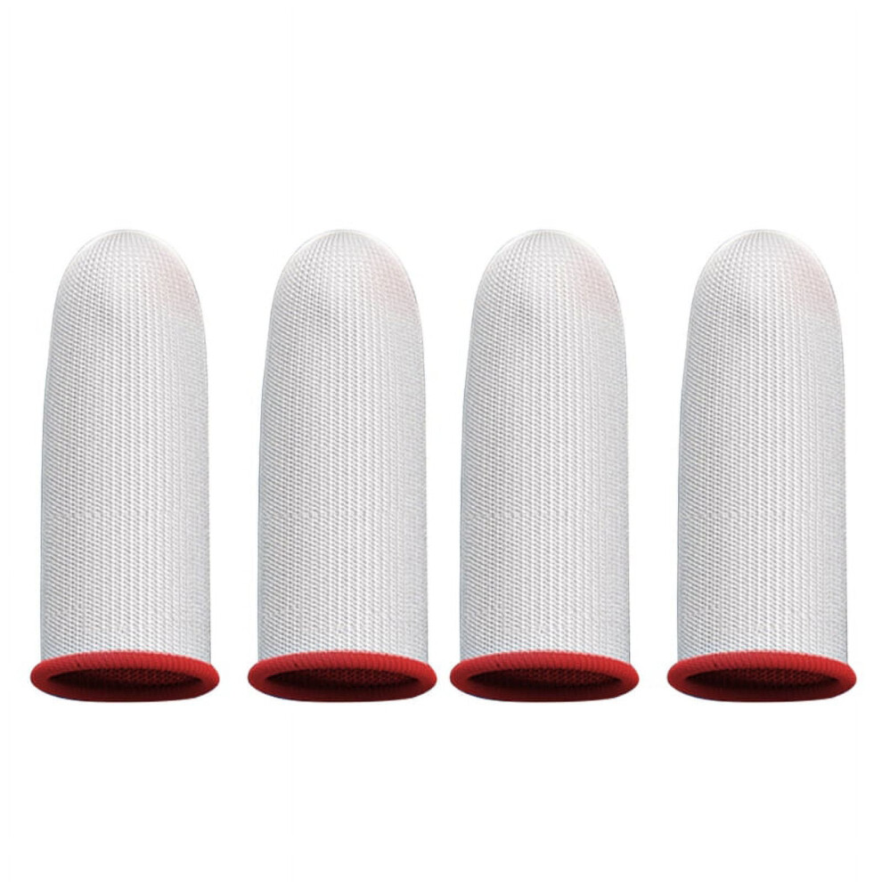 4X Gaming Finger Sleeves Conductive Fiber Finger Cot For Pubg Mobile Game Silver 9353595602748