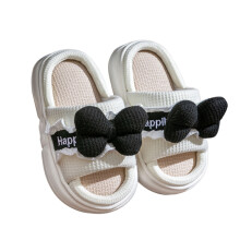 Girls' slippers for kids with cartoon bow design,