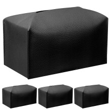 4PCS PU Leather Rectangle Tissue Box Cover 9.44x4.72x4.72", with Bottom Belt, Compatible with Standard & Plus Size Boxes