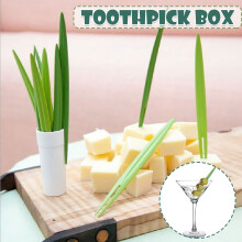 Leaf Cocktail Picks Set of 10, Reusable Plastic Fruit Forks, Bamboo Leaf Style – Silver, for Party, Cheese, Dessert, Kitchen & Bar