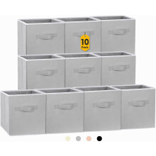 Storage cube, 11-inch cube storage box rack (10 packs), fabric folding storage box with double handles
