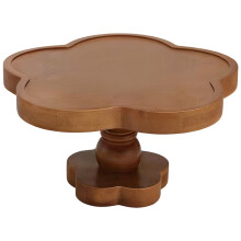 Rustic Round Wooden Cake Stand, Brown Cupcake Pedestal, Vintage Dessert Display Riser – Compatible with Wedding, Birthday, Party & Home Decor