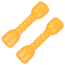 1Pair Exercise Barbells Yellow ABS Plastic for Coordination and Physical Activity
