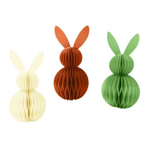 3D-Hasen-Waben-Dekoration, 3-teiliges Set für die Ostereiersuche