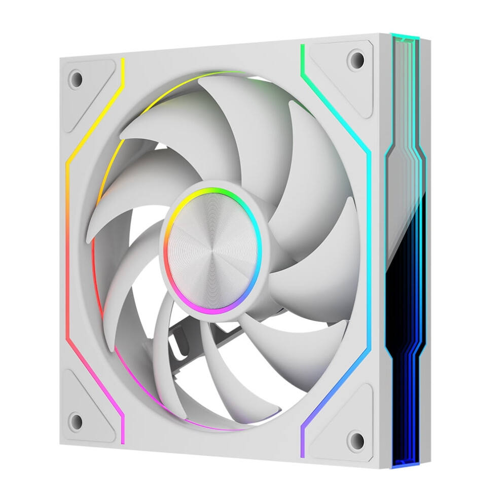 12Cm Computer Chassis Fan Argb 4 Pin Pwm Quiet Cooling Fan ( Positive) White 9377112553221