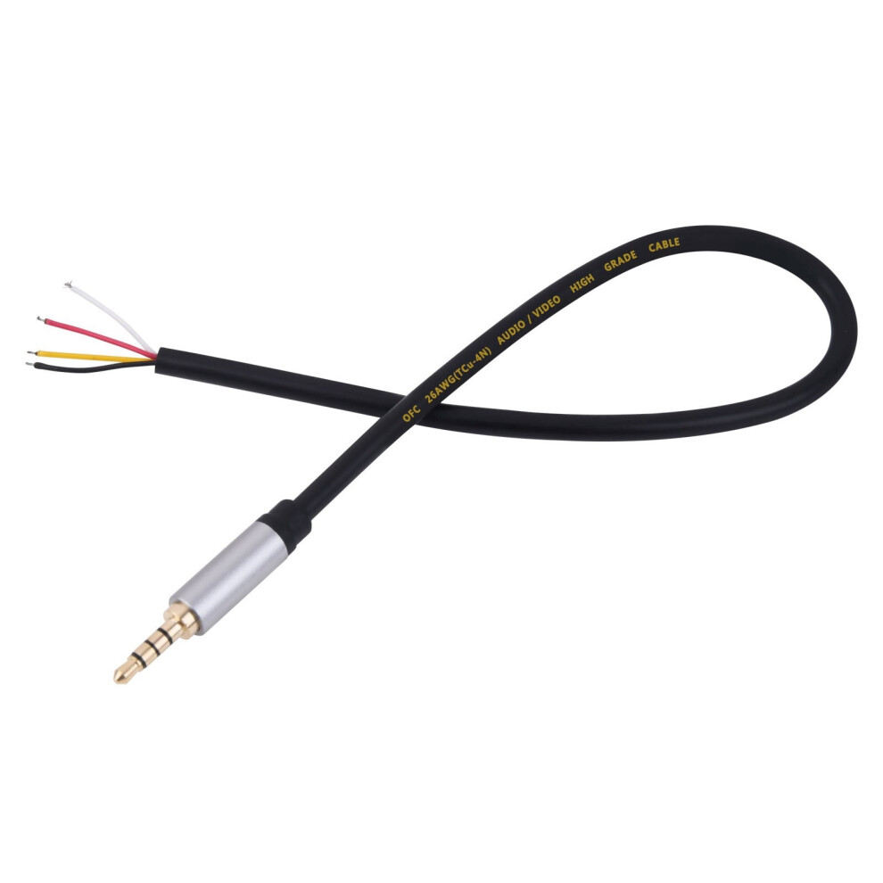 3.5Mm Male Trrs 4Pole Plugs To Open End Bare Wire Cable Stereo Wire For Headphone Speakers Repair 30Cm/11.81Inch 9496895204165