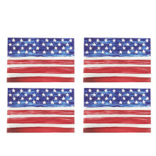 Set van 4 placemats voor Onafhankelijkheidsdag, blauw en rood linnen met antislip PVC-achterkant – geschikt voor feest- en keukentafels