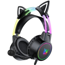 Wired Gaming Headset With Mic Gaming Headphones Rgb Gamer Headset (Black)