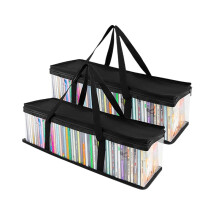 2 PCS Clear PVC CD Organizing Bags for Efficient Media Storage Solutions