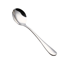1010 Smooth Handle Tableware Stainless Steel Spoon Coffee Spoon Fruit Fork Hotel Supplies Round Spoon Dining Spoon Children'S Spoon