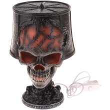 Stolová lampa Halloween s lebkou z lávového kameňa, 3D gotický dizajn, odolná a stabilná základňa, realistická textúra do obývačky,