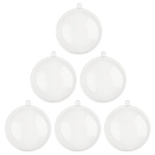 6 Pieces Clear Plastic Craft Ornaments Customizable Christmas Baubles for Tree Decoration Seasonal Displays Accessory