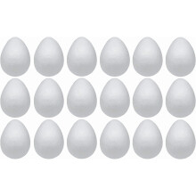 18pcs 4" White Foam Eggs for Easter, Halloween, Christmas Crafts & DIY Painting – Compatible with School Projects