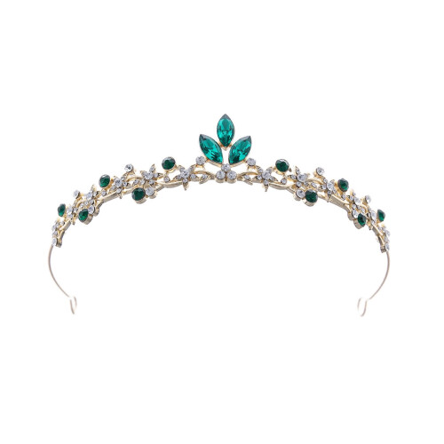 Krystal prinsessekrone til piger, legering og rhinsten, 14 cm