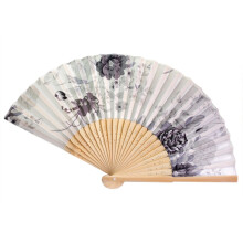 Vintage Bamboo Folding Hand Fan, Chinese Dance Party Wedding Favor, Floral Embroidery Pocket Fan, Cultural Gift for Women