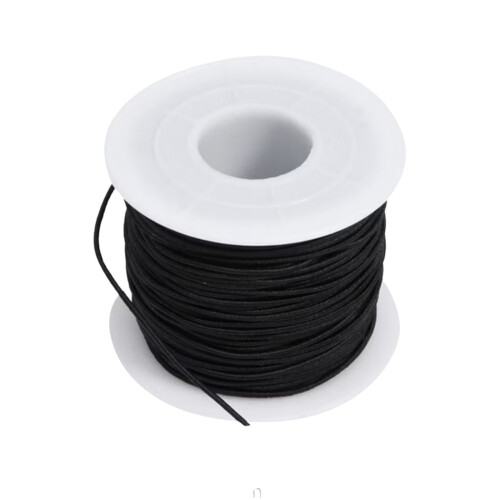 Cordon en polyester ciré 15 mm  44 yd Noir Blanc