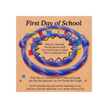 Back to School Bracelets for Son – Black Mommy & Me Bracelet, First Day of Kindergarten Gift, Compatible with School Themes