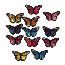 12Pcs Mixed Large Butterfly Applique Decorative Patches Sew/Iron on Clothes Bags