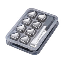 Heart-Shaped Stainless Steel Ice Cubes, Reusable Whiskey Stones for Wine, Beer, Scotch, Vodka – Compatible with All Drinkware