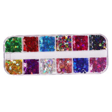 Lentejuelas brillantes para uñas con forma de mariposa (12 colores)