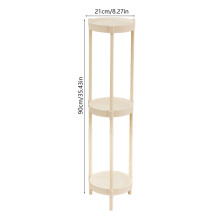 Round Side Table Iron Frame Plastic Top White