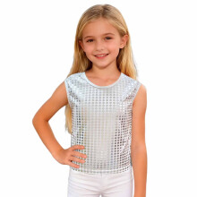 AWZXDE Toddler Girls Sequin Applique Sleeveless Tank Top For Party Performance Casual Tee And Toddlers Clothes Apparel White,180