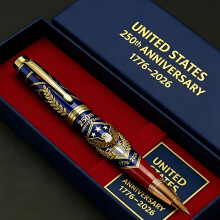 Stylo commémoratif du 250e anniversaire, 15 cm, en métal, 1776-2026, cadeau pour les anniversaires de l'indépendance des États-Unis, Aigle