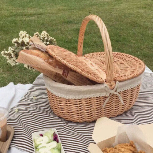 Picknickkorb aus Rattan, 1 Stück
