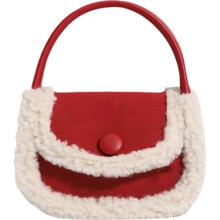 Kleine, tragbare Umhängetasche aus Wildleder, Damen, Winter, Lammwolle, Umhängetasche, modische Handtasche