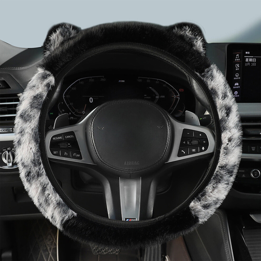 Plush Steering Wheel Cover Winter Warm Microfiber Elastic 959110466650